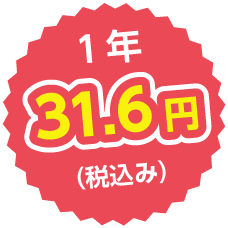 1年 31.6円（税込み）