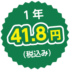 1年 41.8円（税込み）