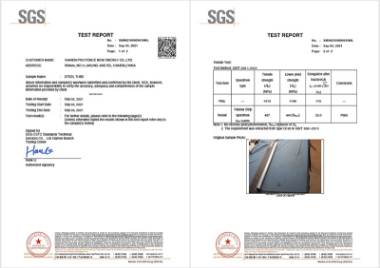 SGS 亜鉛メッキ鋼材の引張強度試験